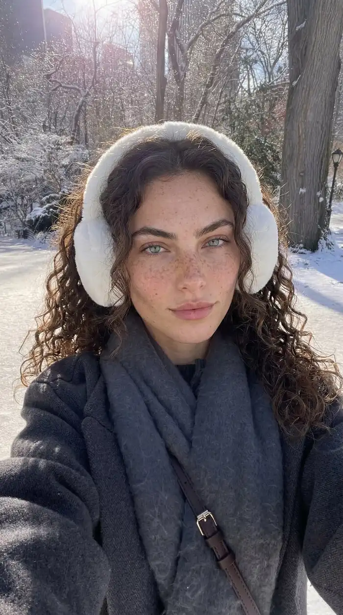 Snowy Park Winter Selfie